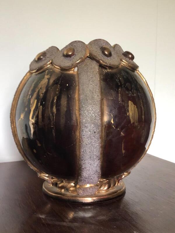 Louis Dage ( 1878 - 1963 ) . Vase Art Deco en céramique vers 1930 .  