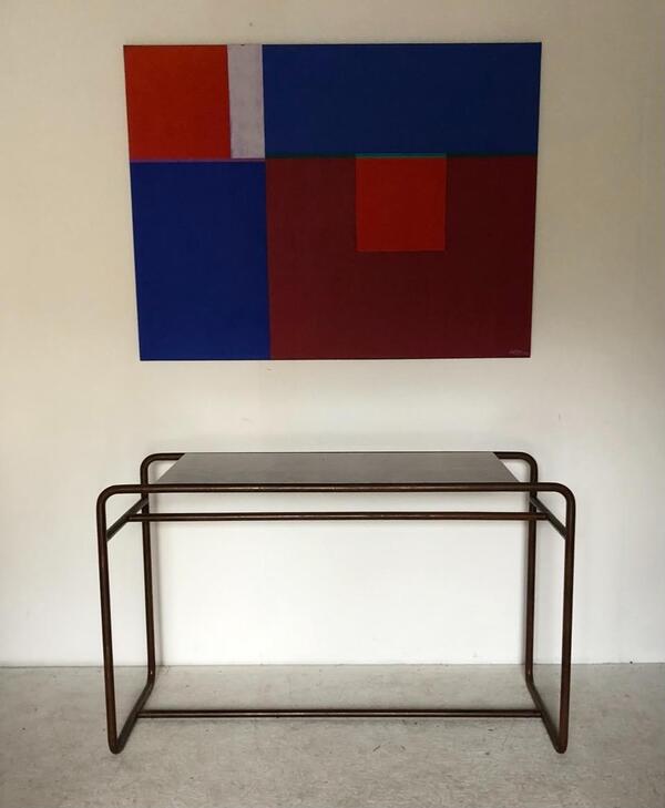 Maurice Laboye ( 1920 - 2012 ). Grande huile sur toile «  série couleur énergie  » 